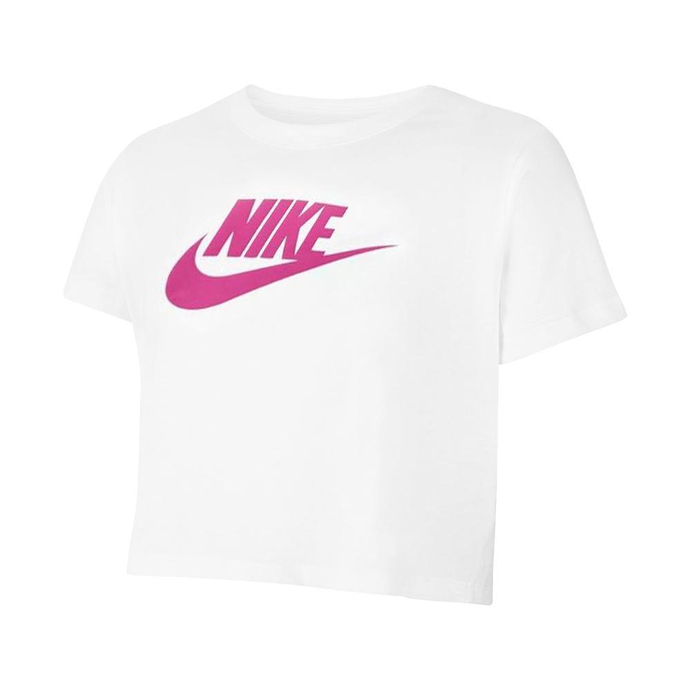 nike t-shirt nike. bianco/fucsia - foto 1
