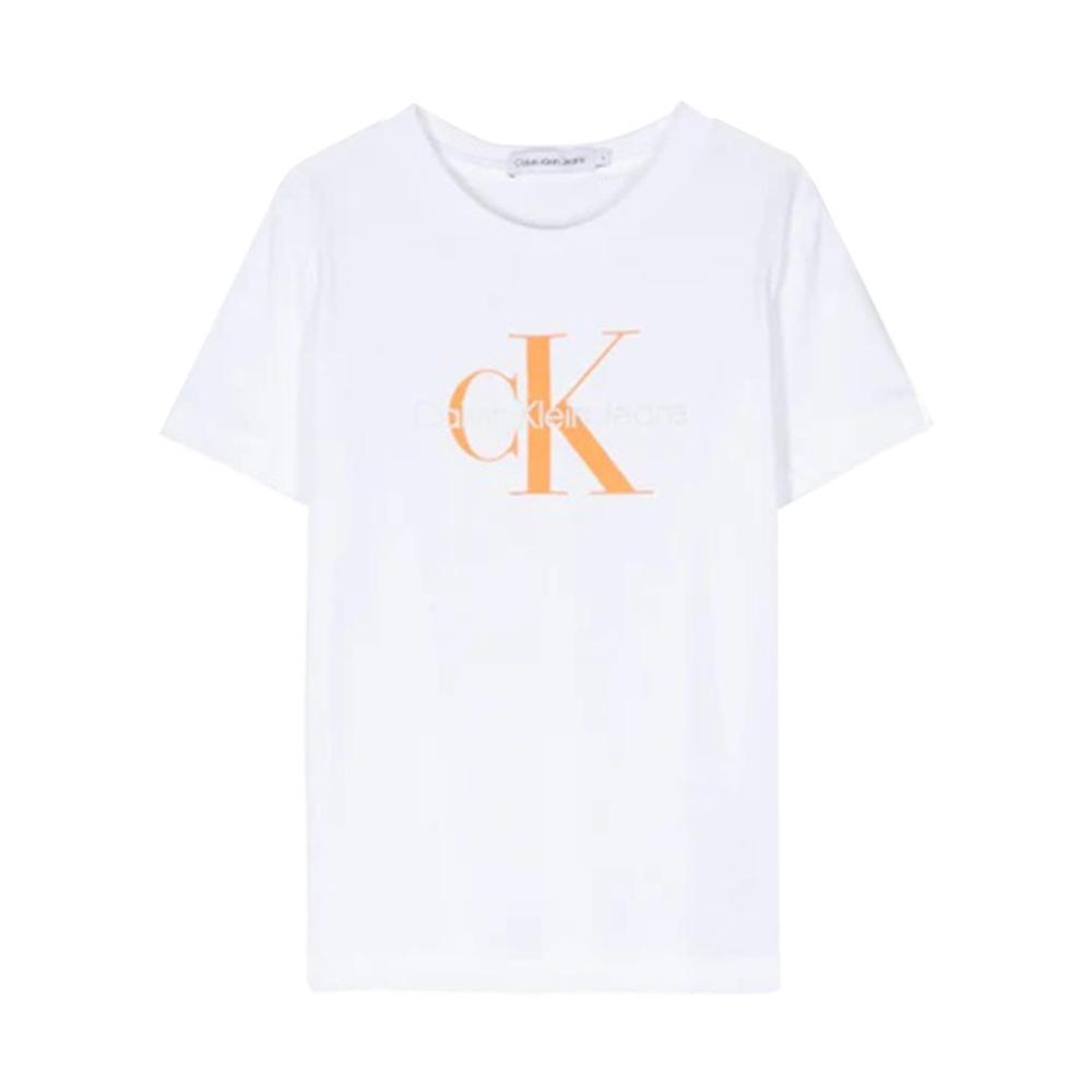 calvin klein t-shirt calvin klein. bianco/arancio - foto 1