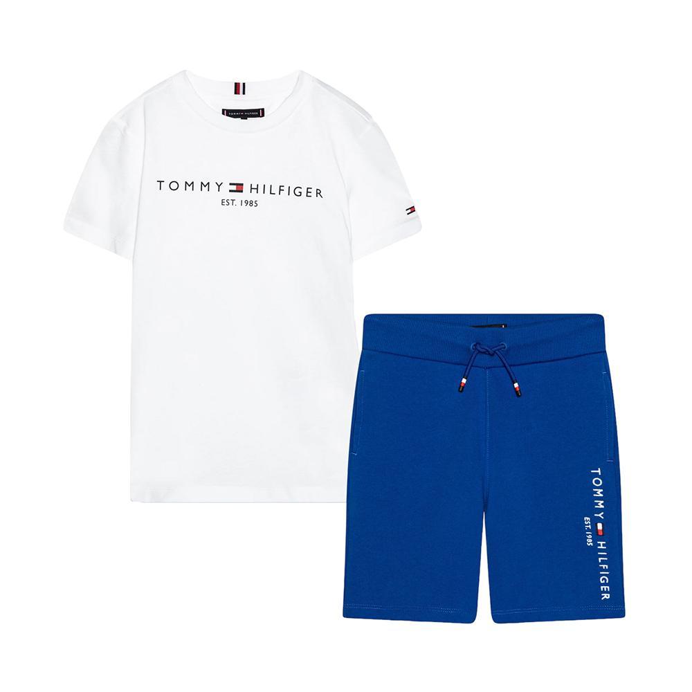 tommy hilfiger completo tommy hilfiger. bianco/royal, 2pz - foto 1