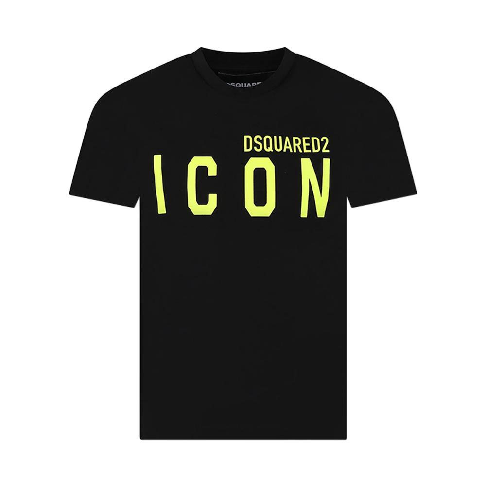 dsquared t-shirt dsquared. nero/giallo fluo - foto 1