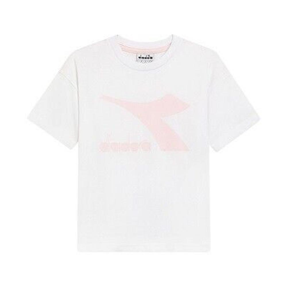 diadora t-shirt diadora. bianco/rosa - foto 1