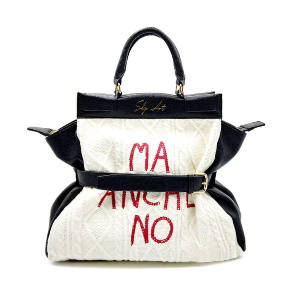 shopart borsa shop art. nero/panna - foto 1
