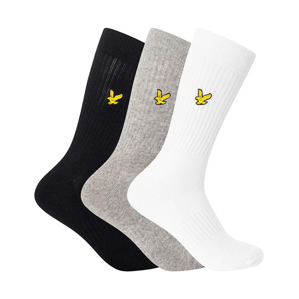 lyle&scott calzini lyle & scott. bianco/grigio/nero, 3pz - foto 1