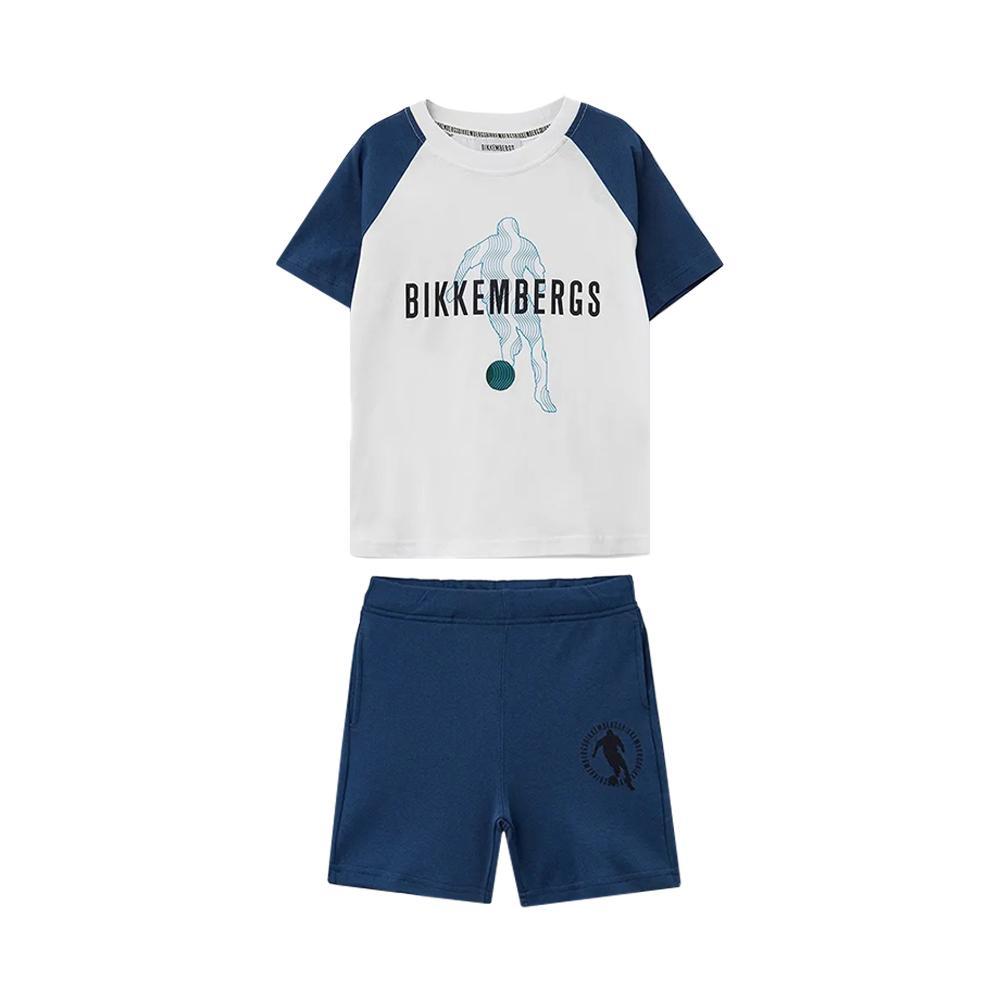 bikkembergs completo bikkemberg. bianco/blu, 2pz - foto 1
