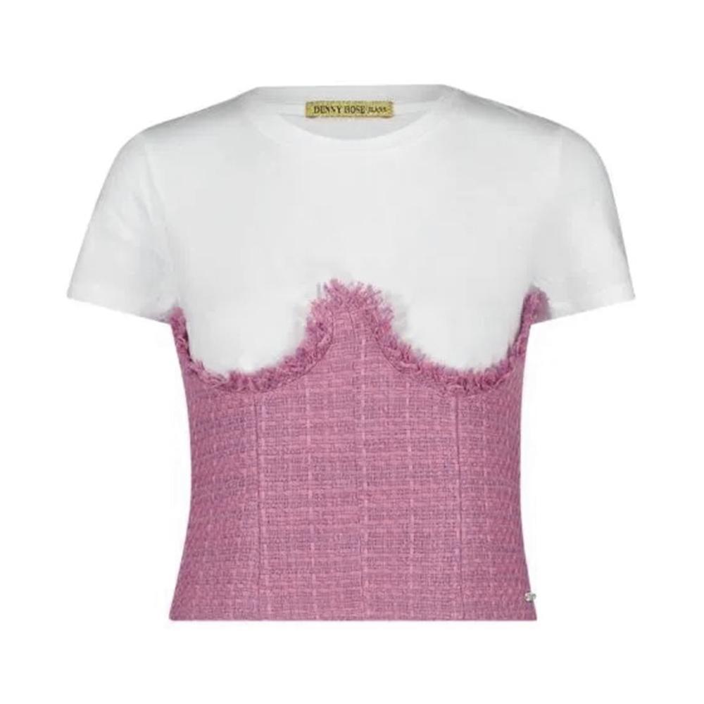 denny rose a t-shirt denny rose. bianco/rosa - foto 1