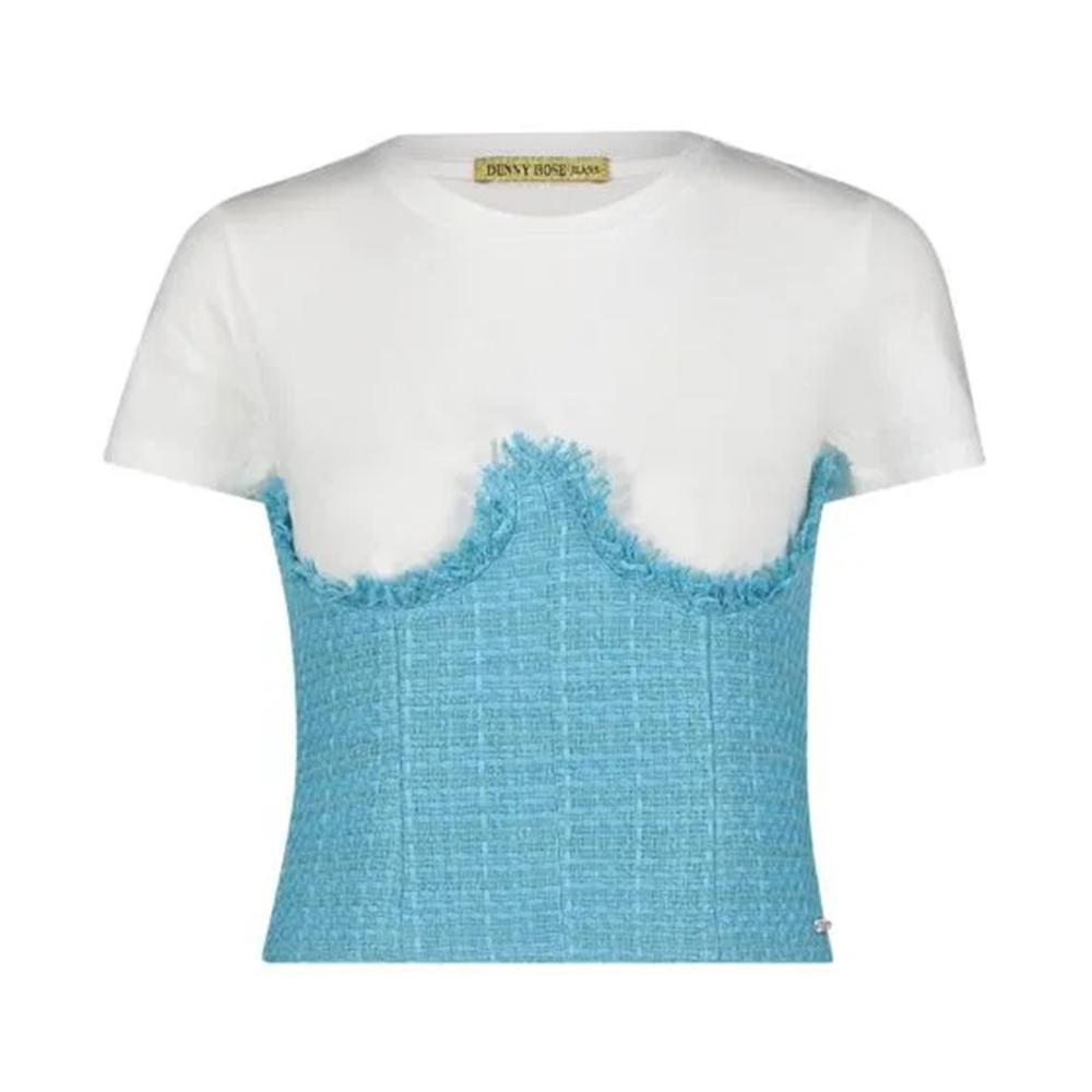 denny rose a t-shirt denny rose. bianco/cielo - foto 1