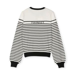 Cardigan twinset. bianco/nero