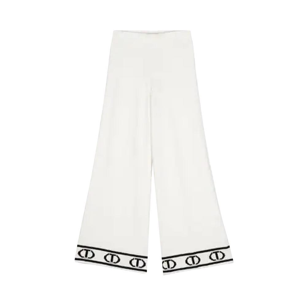 twin set pantalone twinset. bianco/nero - foto 1