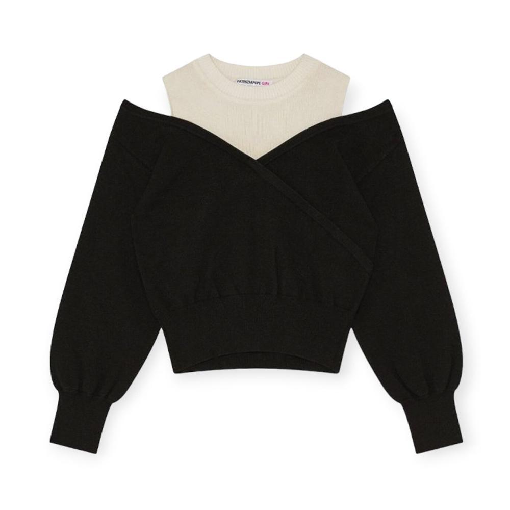 patrizia pepe maglia patrizia pepe. bianco/nero - foto 1