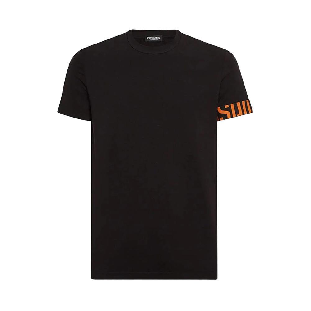 dsquared t-shirt dsquared. nero/arancio - foto 1