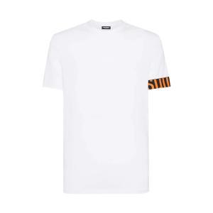 T-shirt . bianco/arancio
