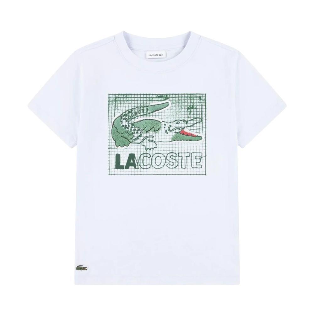 lacoste t-shirt lacoste. bianco/verde - foto 1